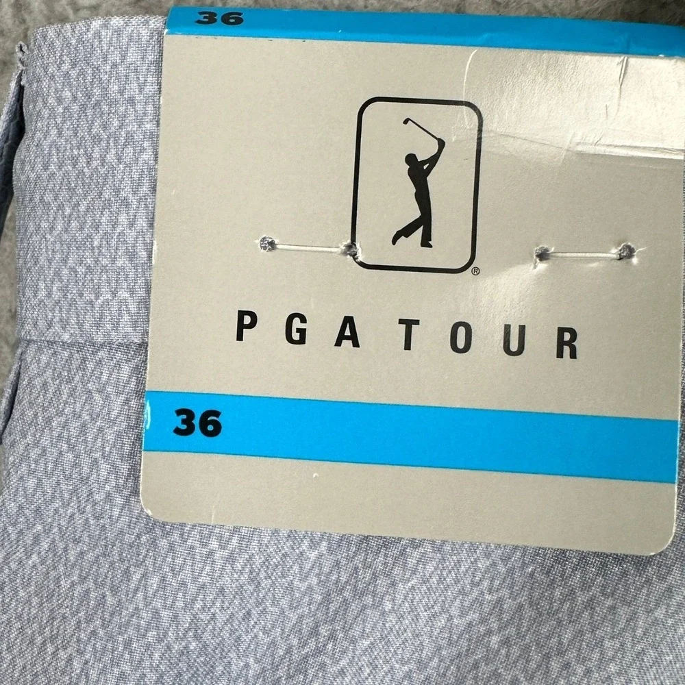 NEW PGA TOUR Shorts Mens 36 Light Blue Performance Golf Chino Stretch Flat Front